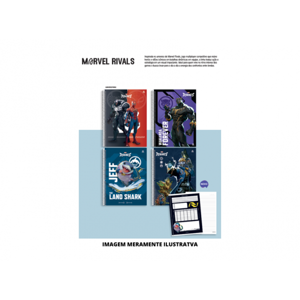 CADERNO - ANIMATIVA - UNIV 1M CD 80F MARVEL RIVALS